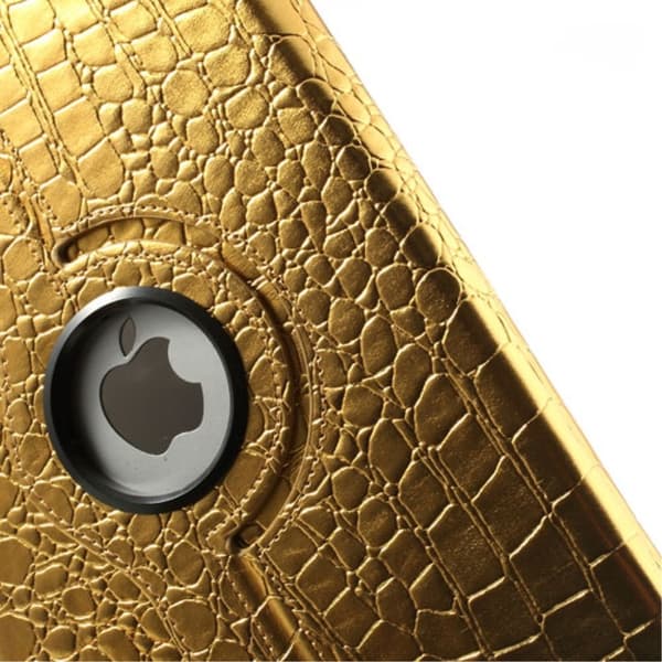 Fodral iPad Air / iPad 9.7 2017 & 2018 360 rotation Krokodil Guld