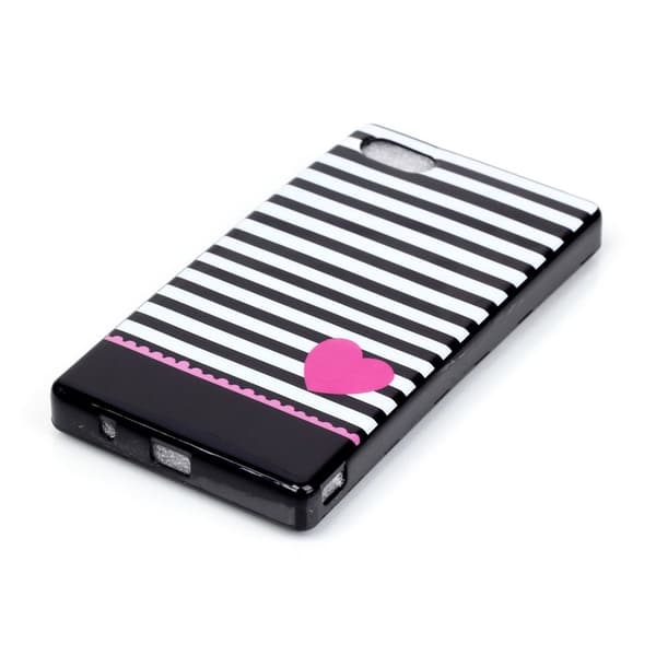 Sony Xperia Z5 Compact TPU Skin Case - Stripes and Heart