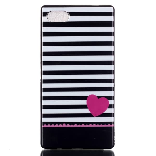 Sony Xperia Z5 Compact TPU Skin Case - Stripes and Heart