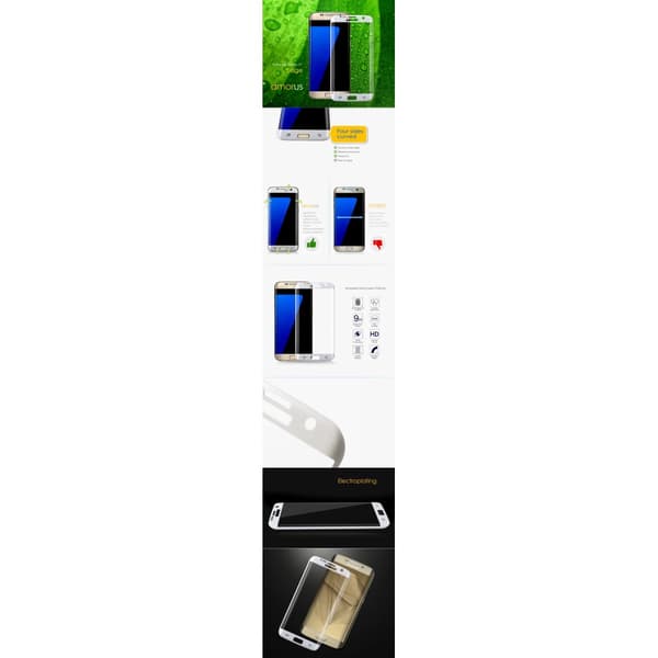 AMORUS Samsung Galaxy S7 Edge Härdat glas - Vit