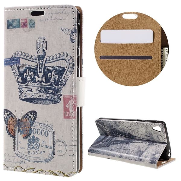 Sony Xperia E5 Plånboksfodral Crown and Butterfly