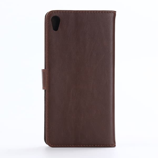 Retro Crazy Horse Leather Stand Shell for Sony Xperia XA Ultra - Coffee