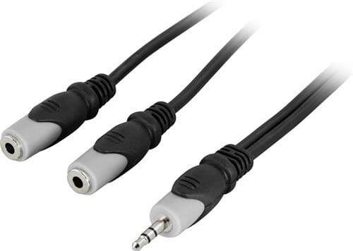 Deltaco 3.5mm hane till 2 honor Audio Splitter Kabel 50cm