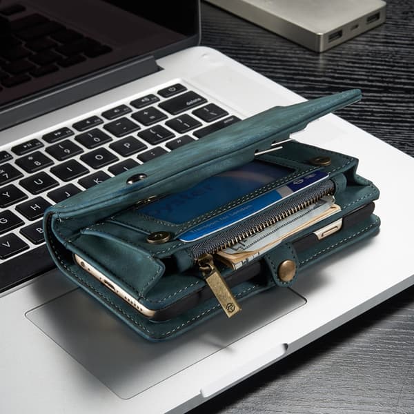 CASEME iPhone 6s 6 Retro Split läder plånboksfodral - Blå