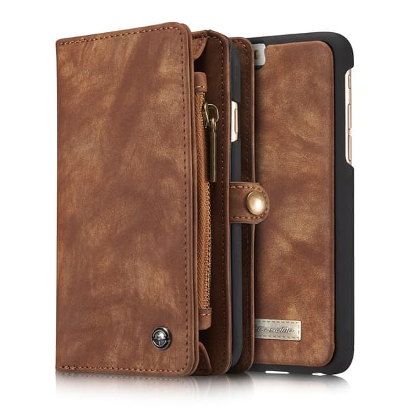 CASEME iPhone 6s 6 Retro Split läder plånboksfodral - Coffee