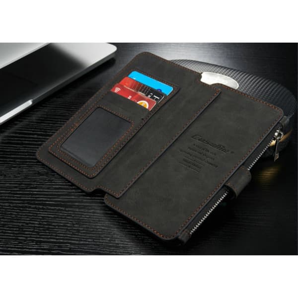 CASEME iPhone 6 / 6s Plus Retro läder plånboksfodral - Svart
