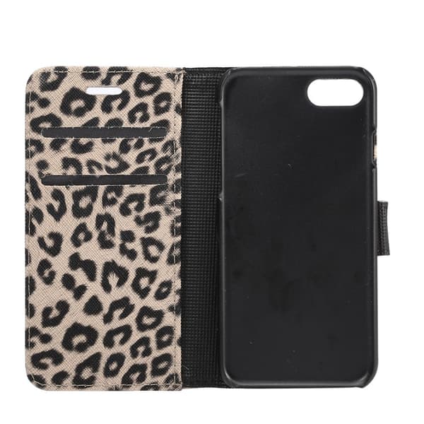 iPhone 7 / iPhone 8 / SE Plånboksfodral / Fodral Leopard Grå - Svart
