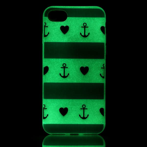 iPhone 7 / iPhone 8 Skal Glow in the dark - Anchor Heart Stripe