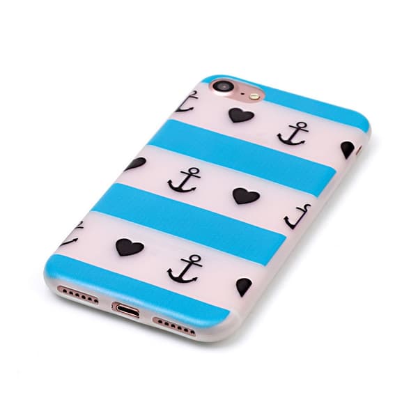 iPhone 7 / iPhone 8 Skal Glow in the dark - Anchor Heart Stripe