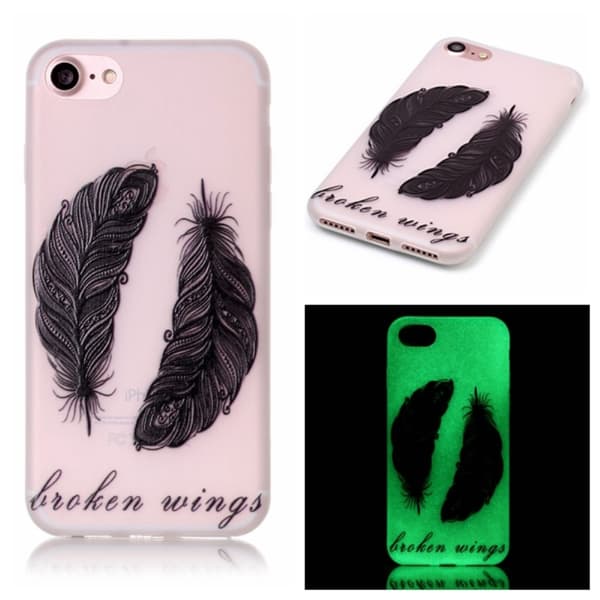iPhone 7 4,7" Skal Glow in the dark - Tribal Feathers
