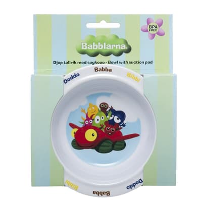 BABBLARNA Tallrik Djup med sugpropp 15,5 cm i diameter