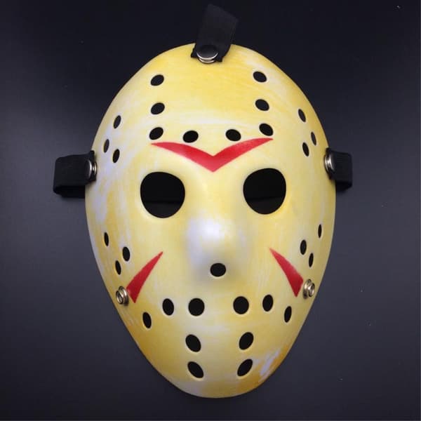 Friday The 13th Jason Mask för Halloween och party - Gul/Röd