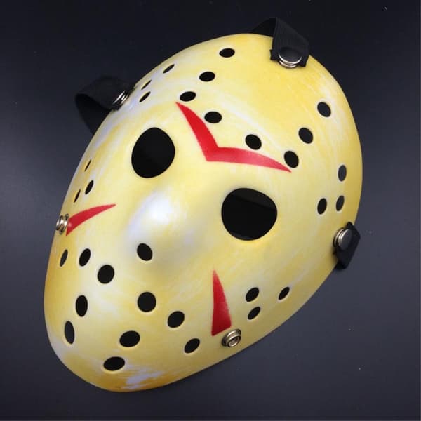 Friday The 13th Jason Mask för Halloween och party - Gul/Röd