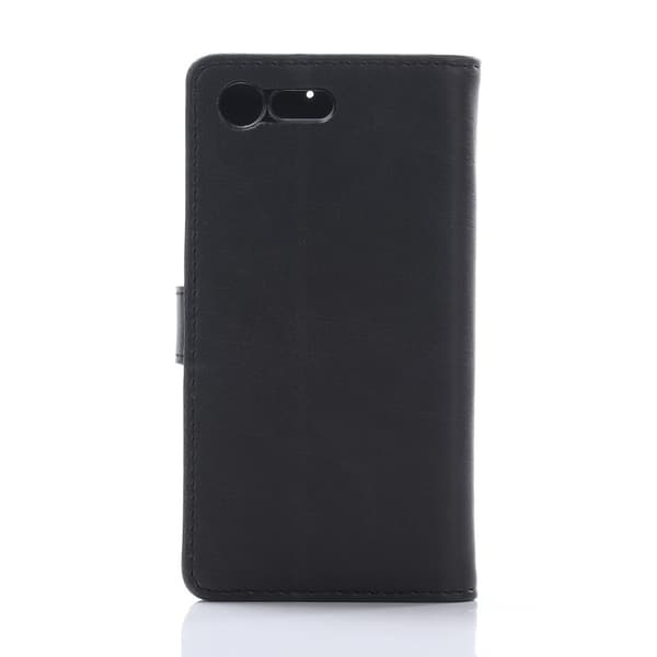 Retro Lompakkoteline Sony Xperia X Compact - Musta