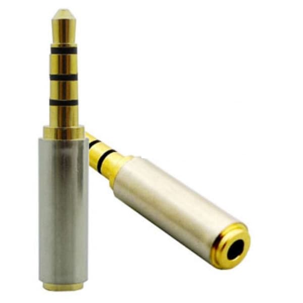 Guldpläterad 3.5 mm Hane till 2.5mm Hona audio adapter