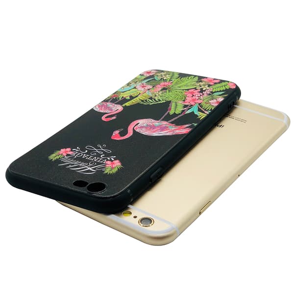 Black Flamingo - Retroskal av silikon för iPhone 6/6S Plus