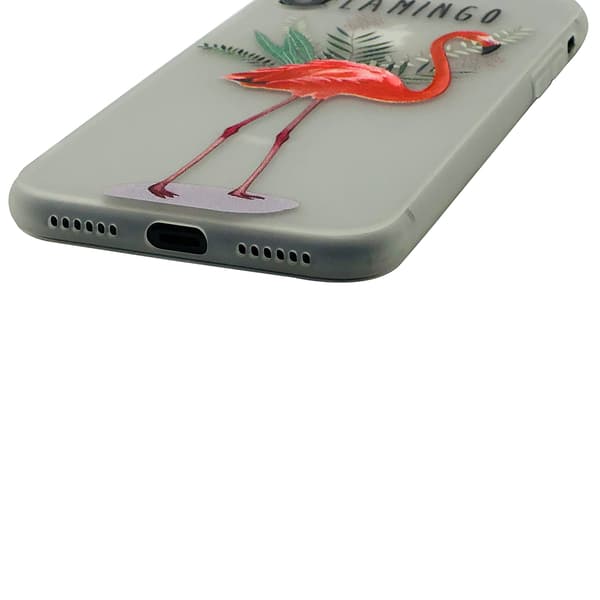 Flamingo - Retroskal av silikon för iPhone X/XS