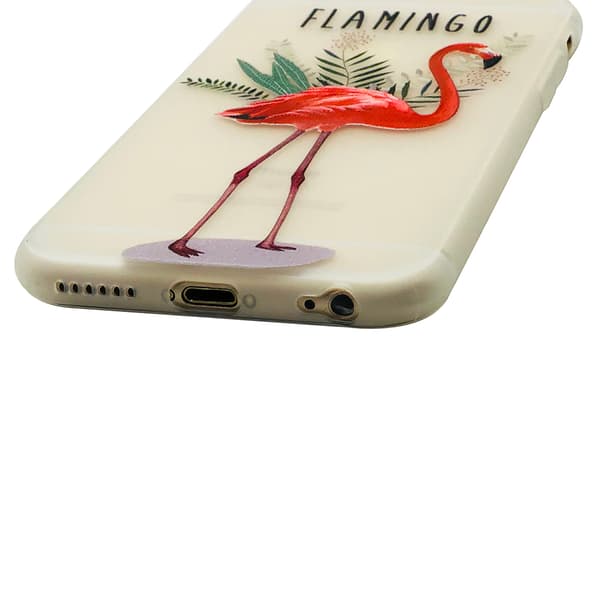 Skyddande Skal av Silikon till iPhone 6/6S Plus (FLAMINGO)