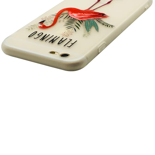 Skyddande Skal av Silikon till iPhone 6/6S Plus (FLAMINGO)