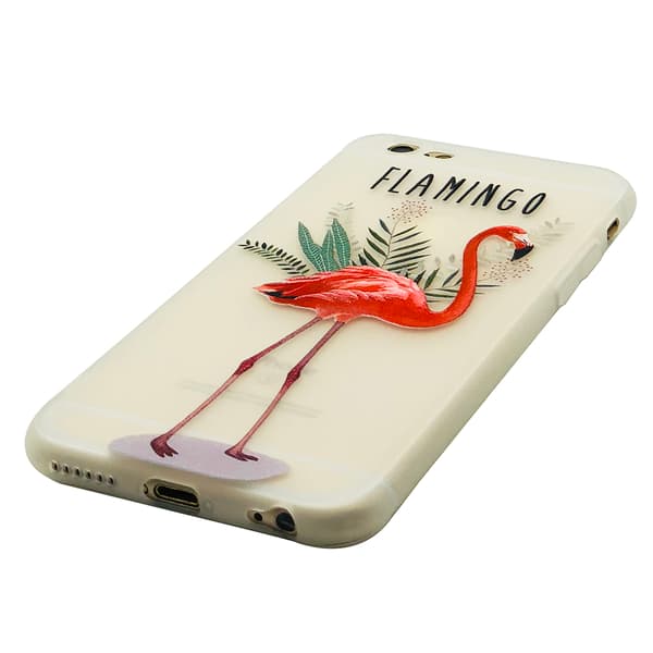 Skyddande Skal av Silikon till iPhone 6/6S Plus  (FLAMINGO)