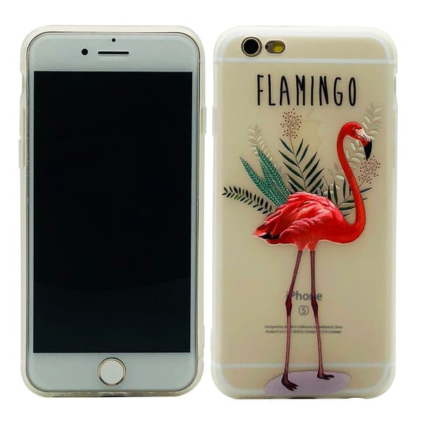 Skyddande Skal av Silikon till iPhone 6/6S Plus  (FLAMINGO)