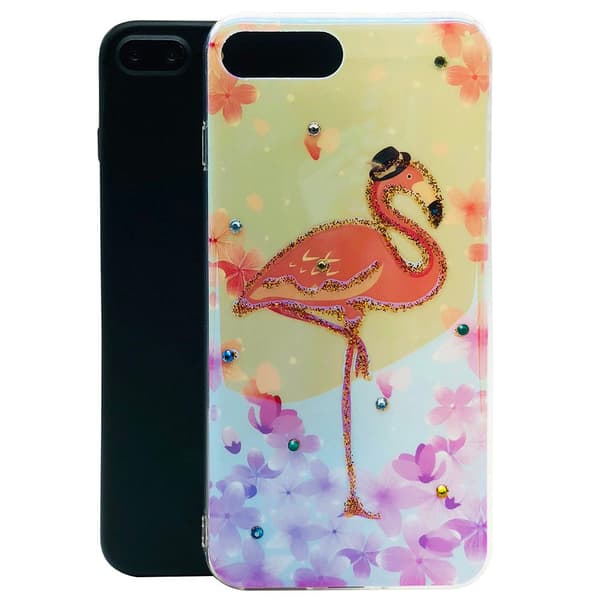 Skal i Retrodesign (Pink Flamingo) till iPhone 8