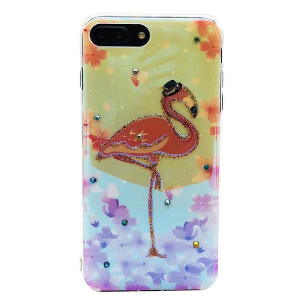 Skyddande Skal av Silikon till iPhone 8 (PINK FLAMINGO)