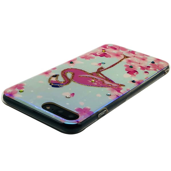 Skyddande Skal av Silikon till iPhone 8Plus (PINK FLAMINGO)