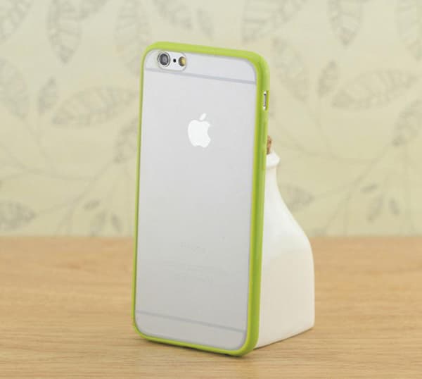 Transparent frostat skal med färgad ram iPhone 6/6S Plus