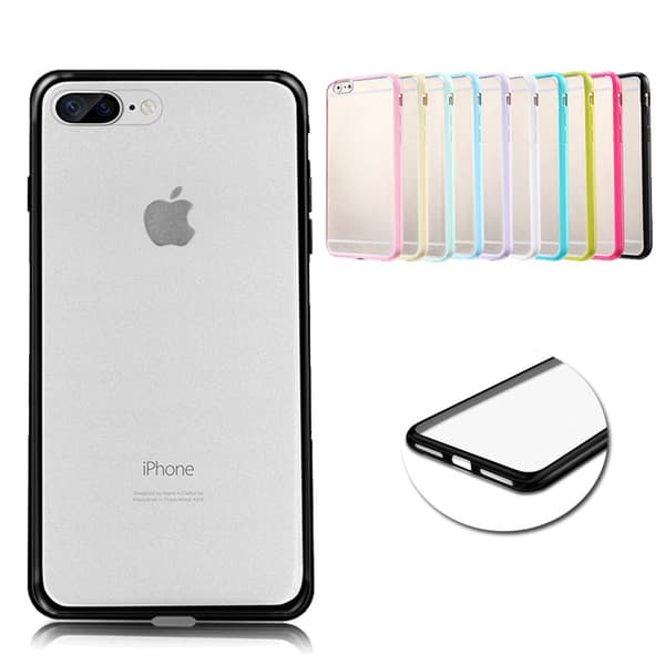 Transparent frostat skal med färgad ram iPhone 6/6S Plus