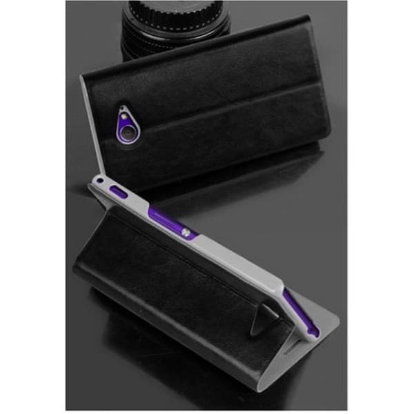 Black MOFI Rui Series Stand Case for Sony Xperia M2