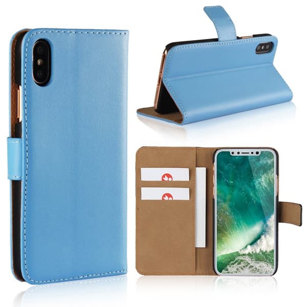 SKALO iPhone X/XS Plånboksfodral Äkta Skinn