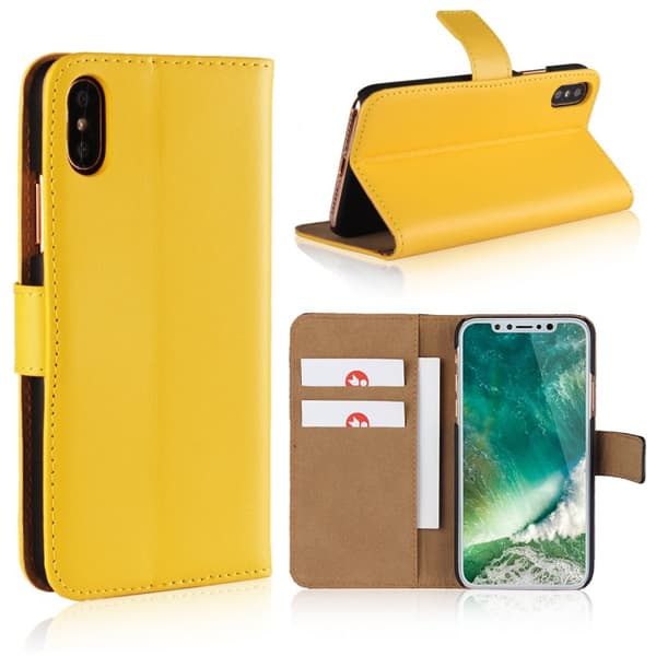 SKALO iPhone X/XS Plånboksfodral Äkta Skinn