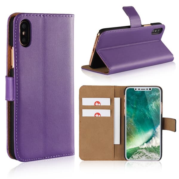 SKALO iPhone X/XS Plånboksfodral Äkta Skinn