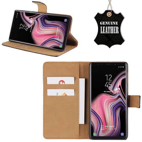 Plånboksfodral Äkta Skinn Samsung Note 9