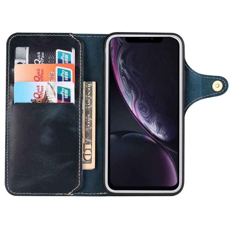 Mobilplånbok 3-kort äkta läder Apple iPhone XR (6.1")