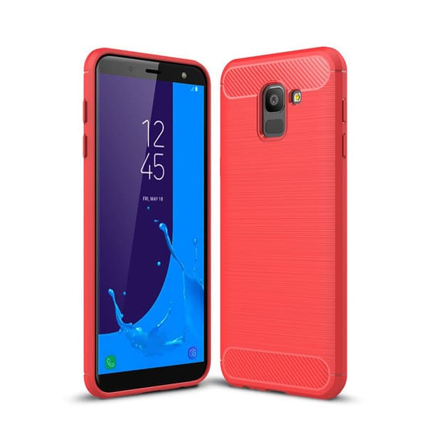 Stöttåligt Armor Carbon TPU-skal Samsung J6 (2018) Röd