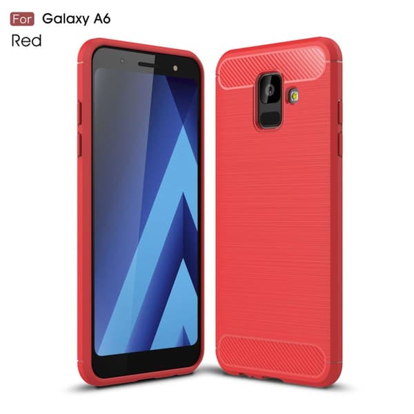 Stöttåligt Armor Carbon TPU-skal Samsung A6 2018 Röd