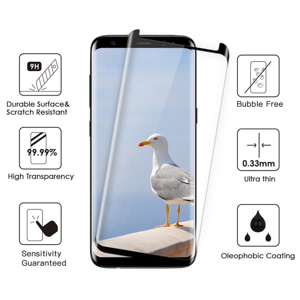 2-PACK HuTech Skärmskydd CASE-Friendly & F-G Samsung Galaxy S8+