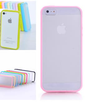 Frostat Transparent skal med färgad ram iPhone 5/5S/SE Turkos