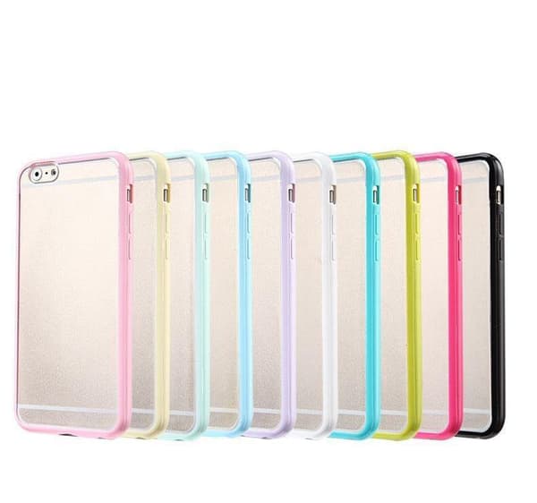 Frostat Transparent skal med färgad ram iPhone 5/5S/SE