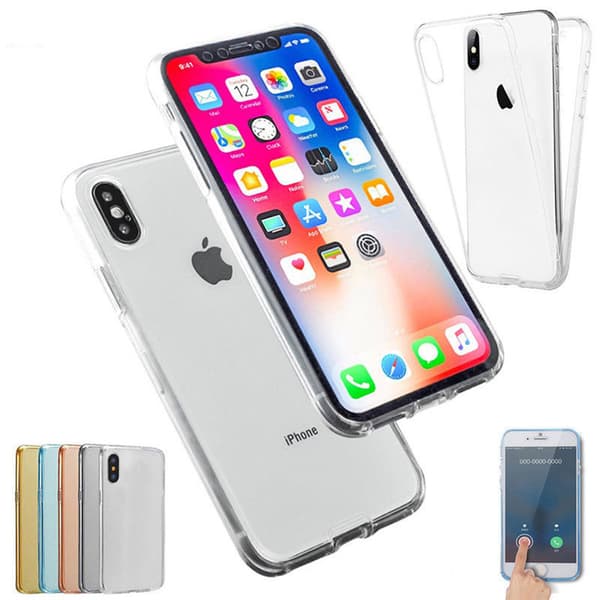 Dubbelsidigt Silikonfodral med Touchfunktion till iPhone XR Svart