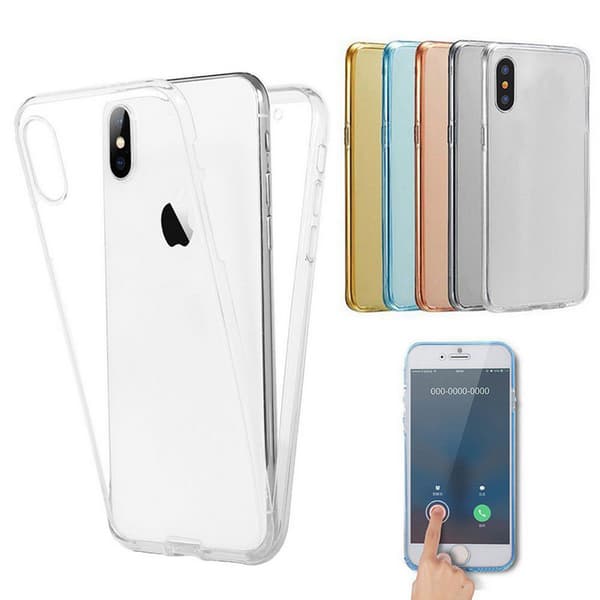 Smart dubbelsidigt Silikonskal till iPhone XR Transparent/Genomskinlig