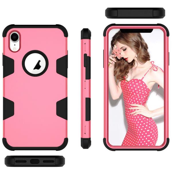 Elegant Skyddsskal till iPhone XR Rosa/Svart Rosa/Svart