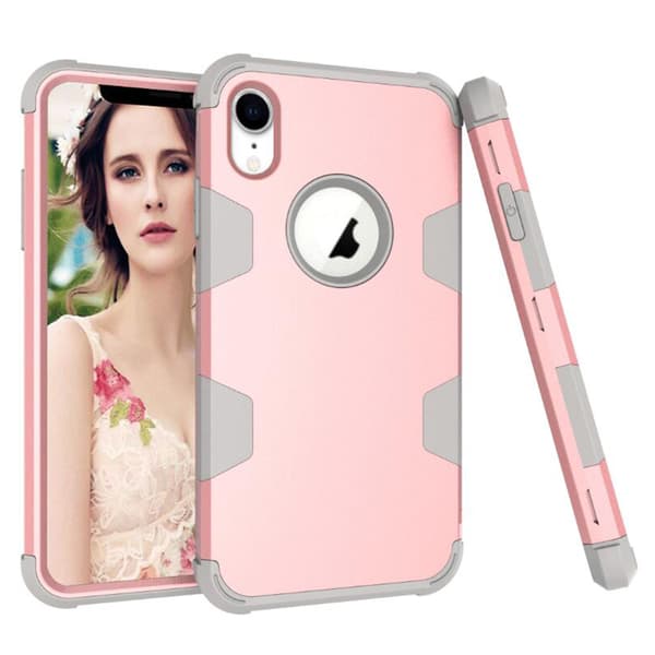 Smart och Stötdämpande Hybridskal (LEMAN) iPhone XS Max Roséguld/Grå