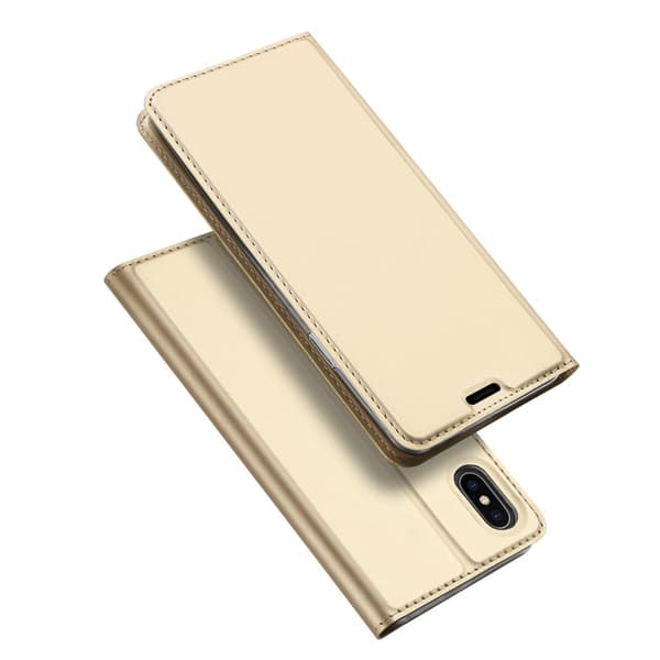 Silk-Touch-Fodral med Kortplats till iPhone XS Max Guld