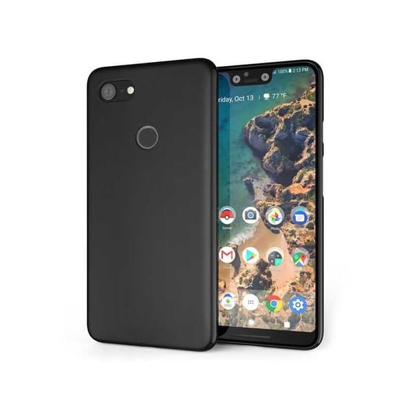 Google Pixel 3 XL Ultratunn Gummibelagd Mattsvart Skal Svart