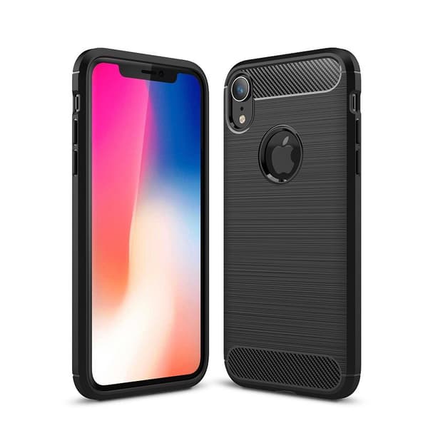 SKALO iPhone XR Armor Carbon Iskunkestävä TPU suojakuori