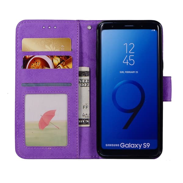 Samsung Galaxy S9 - Silk-Touch Fodral med Plånbok och Skal