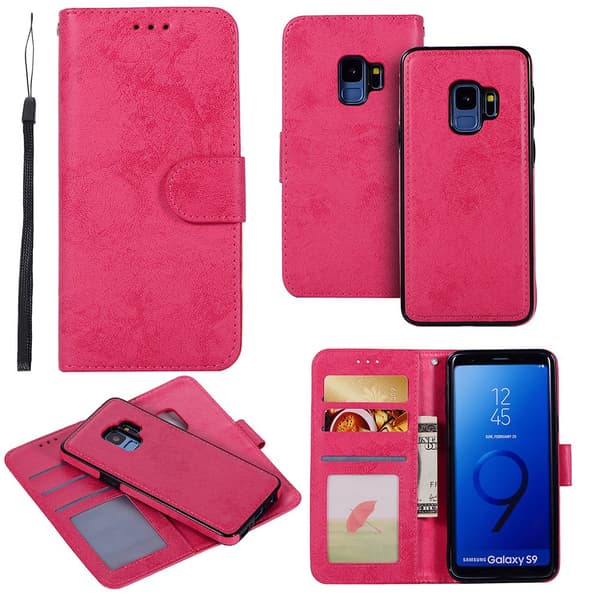 Samsung Galaxy S9 - Silk-Touch Fodral med Plånbok och Skal